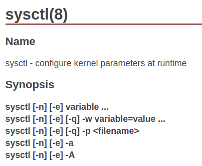 My Sysctl Parameters