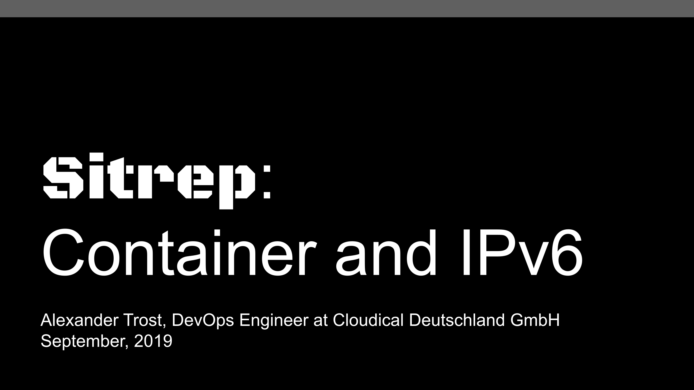 Sitrep Container and IPv6 Presentation